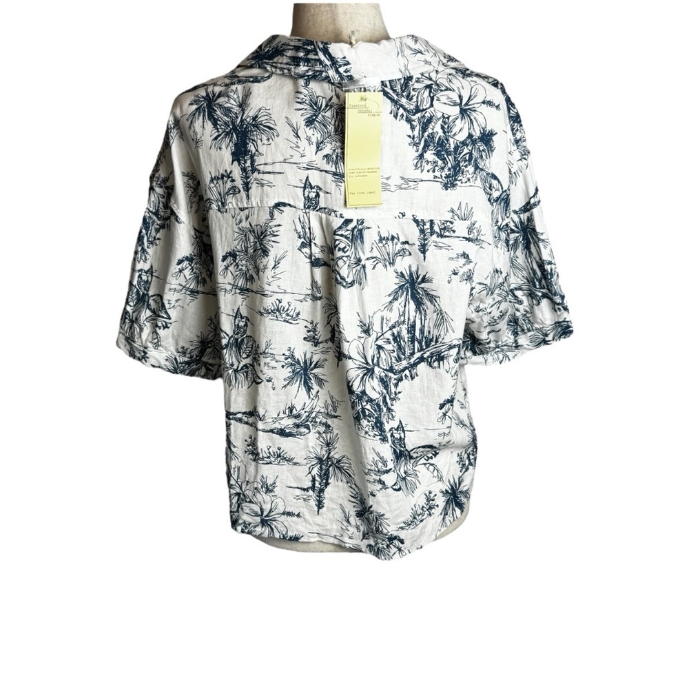 C&C California Linen Blend Button Down Shirt Larg… - image 2